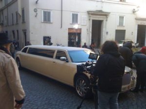 Sul set per il videoclip! con Chrysler Limousine